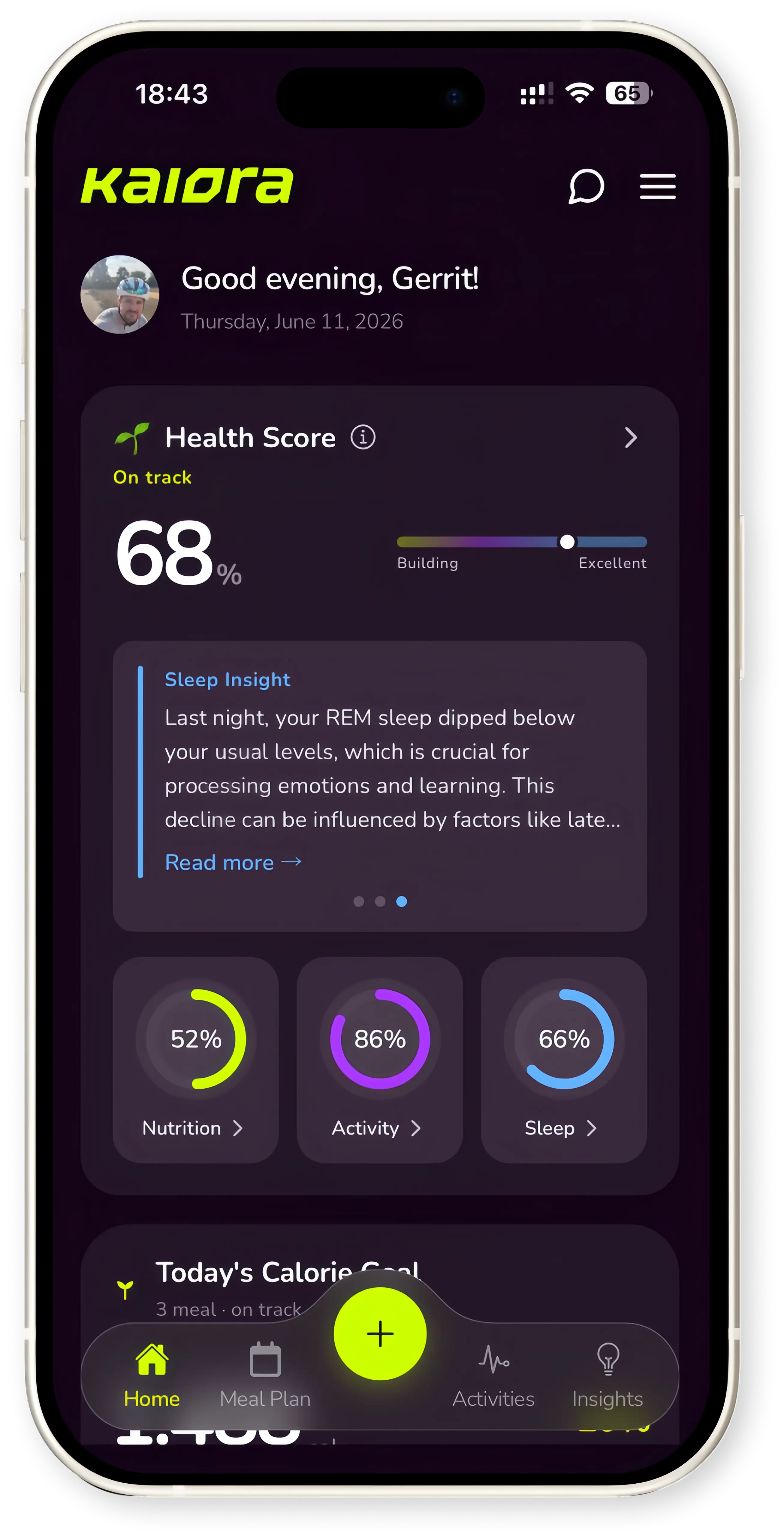 Kaiora app home screen